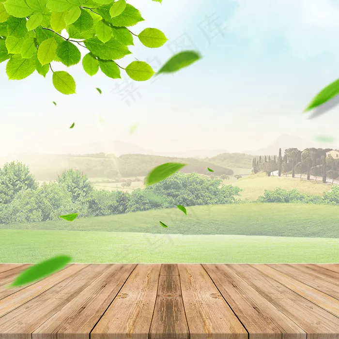 树叶飘落地板质感纹理清新简约(800*800px 	        )psd模版下载