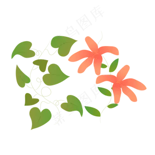 夏季夏天夏至藤蔓免扣素材