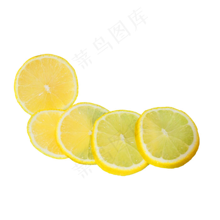 一排切片柠檬