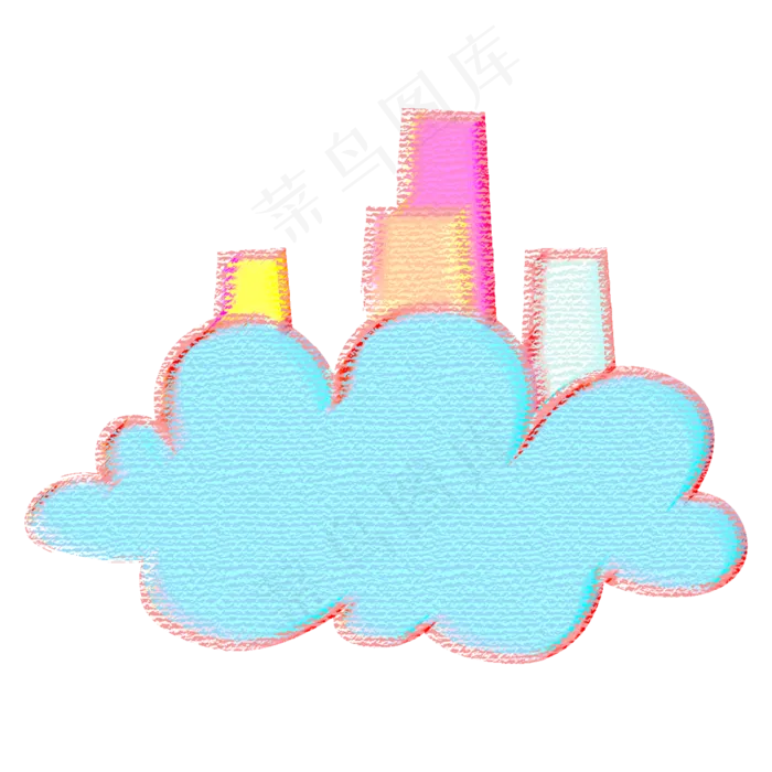 儿童节云朵装饰(2000*2000px 300 dpi )ai矢量模版下载