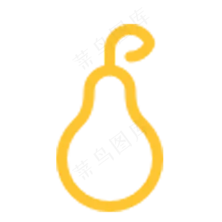 一个卡通鸭梨水果