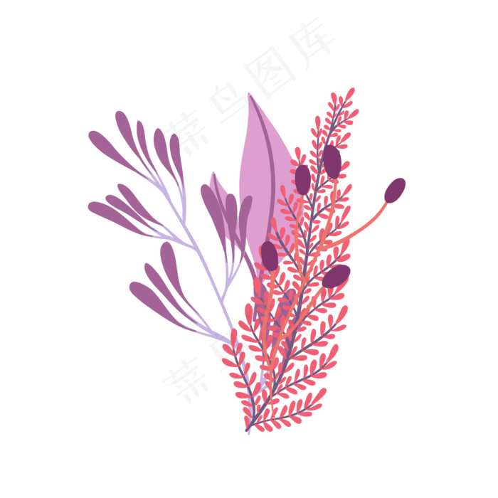 矢量卡通艺术植物装饰插画