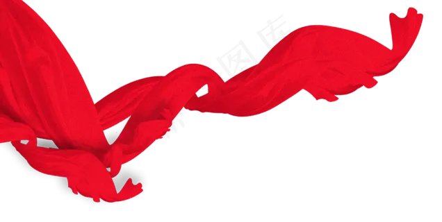 红色绸带国庆节喜庆元素,免抠元素