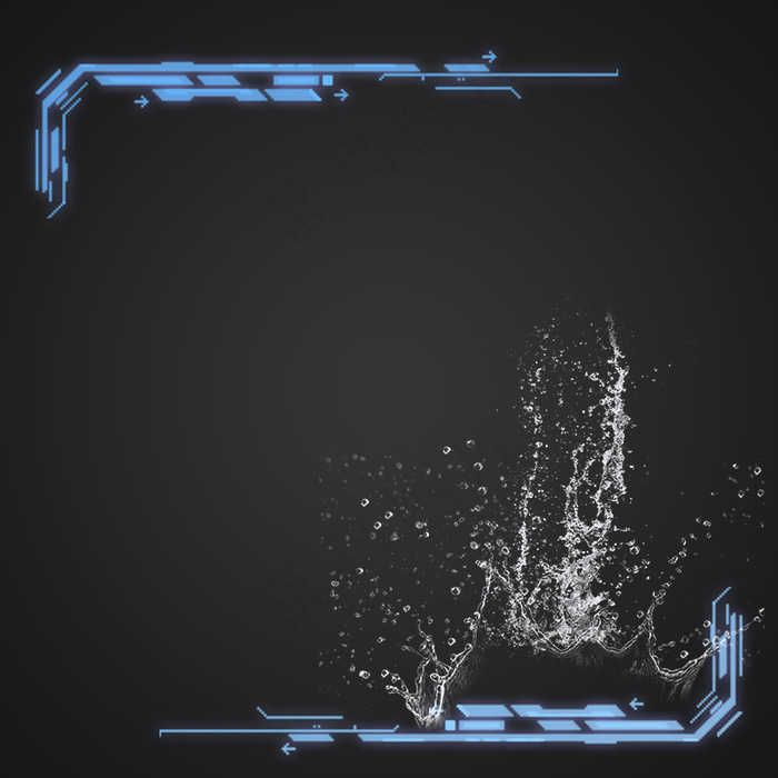 飞溅水花剃须刀深蓝色PSD分层主图背景