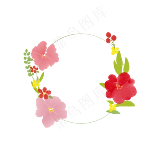 水彩浪漫花束标题框