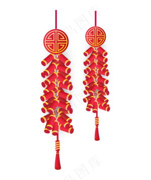 精美爆竹装饰,免抠元素