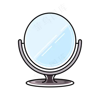 卡通手绘化妆品宣传图镜子