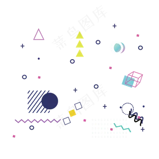 可爱孟菲斯创意设计图案