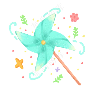 卡通风车PNG免抠图