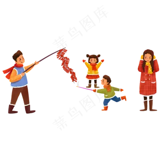 春节过年放鞭炮,免抠元素