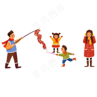 春节过年放鞭炮,免抠元素