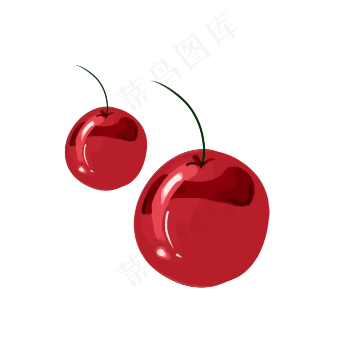两个风格手绘水果樱桃(2000X2000(DPI:300))psd模版下载