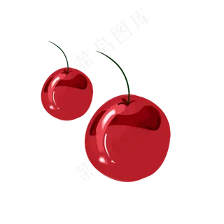 两个风格手绘水果樱桃 两个风格手绘水果樱桃