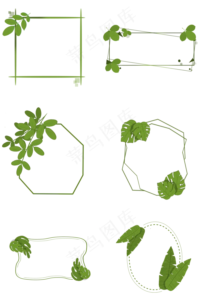 手绘美丽绿色草图(2000X3020(DPI:300))psd模版下载