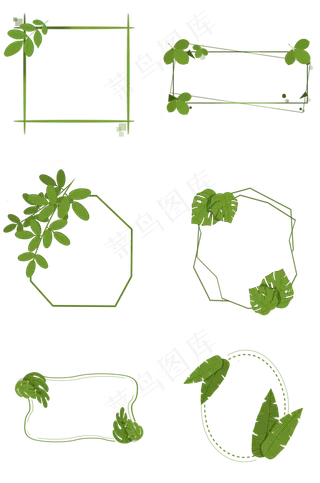手绘美丽绿色草图