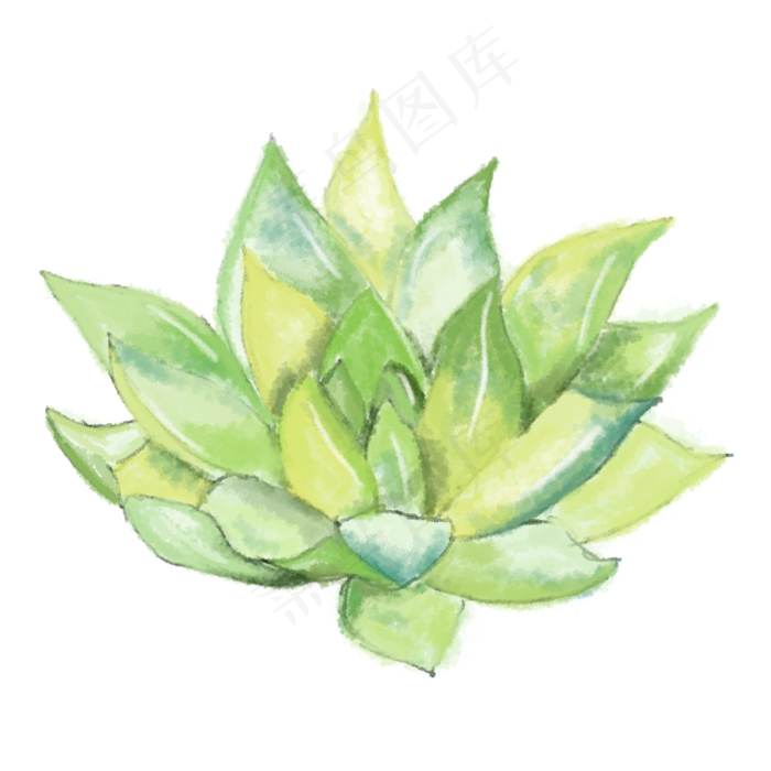 卡通绿色植物免抠图