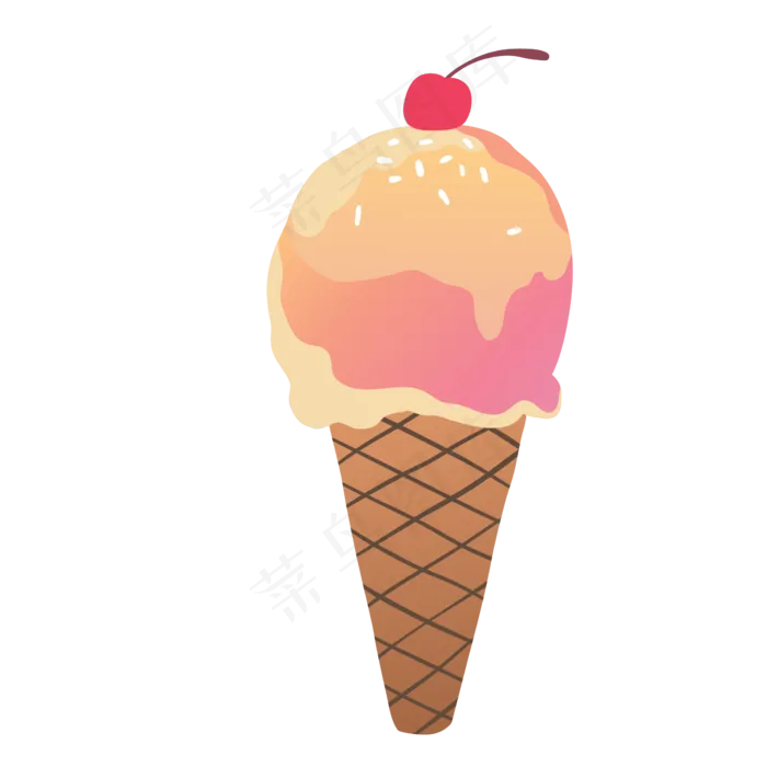 夏日草莓水果甜筒ai矢量模版下载