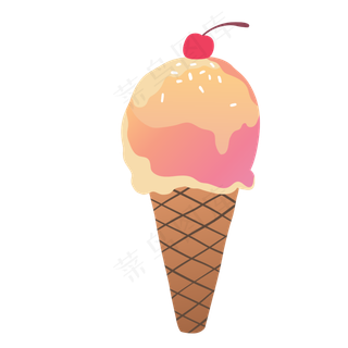 夏日草莓水果甜筒