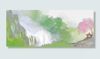 天河翠谷水墨风景古风山水