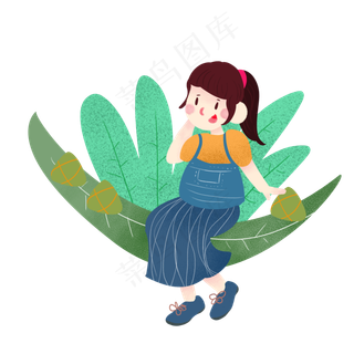 端午节粽子叶小女孩粽子
