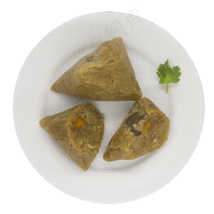 一盘蛋黄味粽子