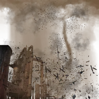 地震烟雾天空乌云龙卷风素材,免抠元素