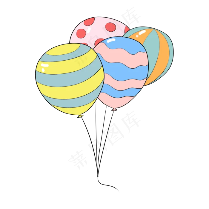 彩色儿童节气球卡通(2000X2000(DPI:300))psd模版下载