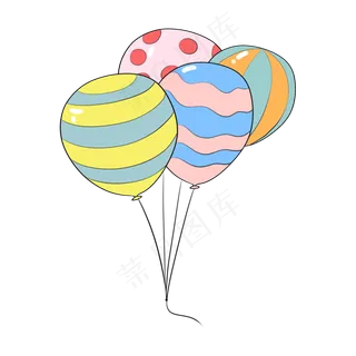 彩色儿童节气球卡通