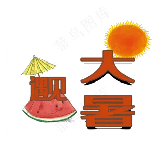 大暑红色原创艺术字