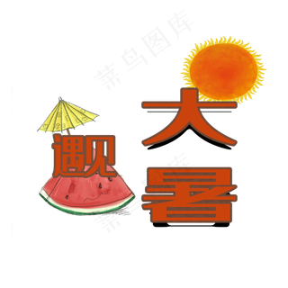 大暑红色原创艺术字