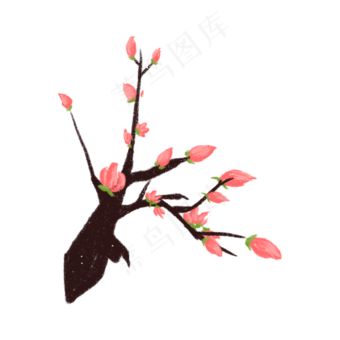 树枝树干梅花新年春节,免抠元素(2048X2048(DPI:132))psd模版下载
