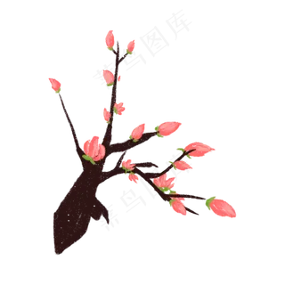 树枝树干梅花新年春节,免抠元素