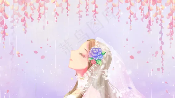 粉色小清新唯美浪漫卡通春季花季雨水配图 粉色小清新唯美浪漫卡通春季花季雨水配图
