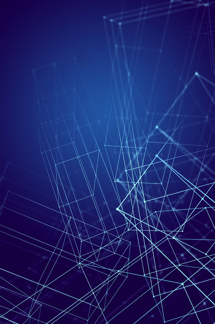 蓝色简约科技线条海报背景