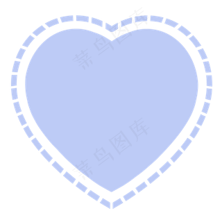 节日简约蓝色爱心边框