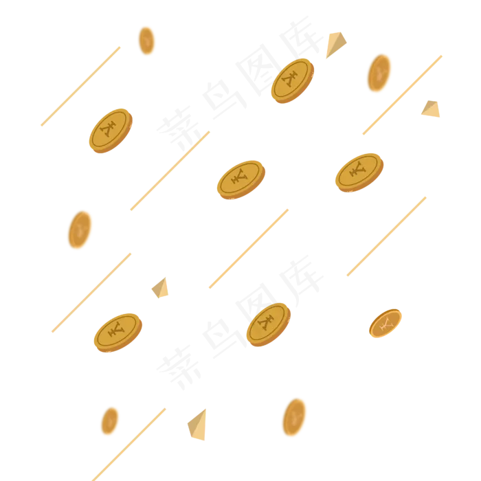 漂浮的金币雨,免抠元素(4167*4167px 300 dpi )ai矢量模版下载