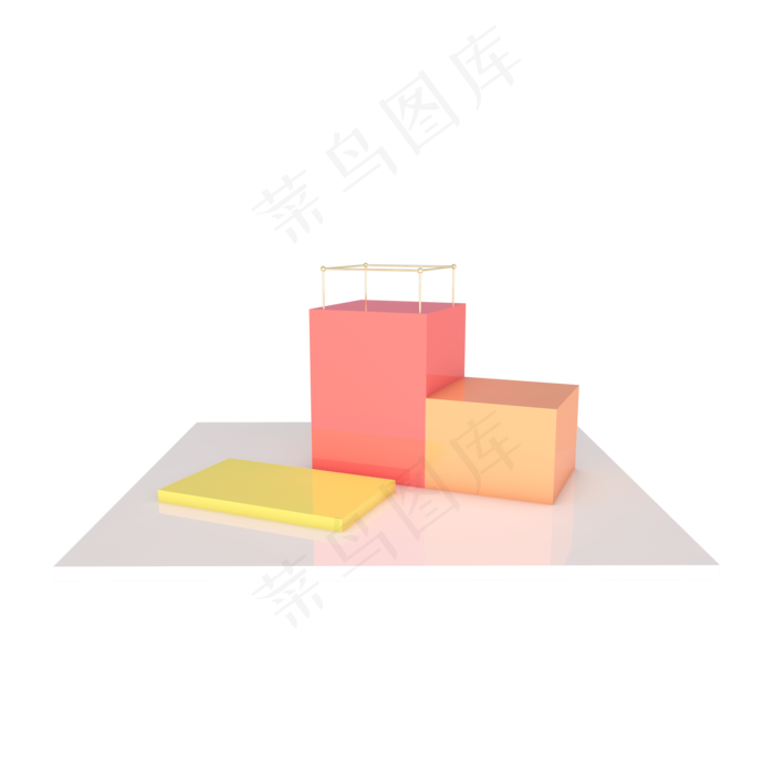 C4D立体图形舞台背景装饰,免抠元素