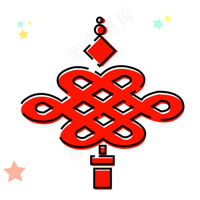 手绘中国结MBE图标画板,免抠元素