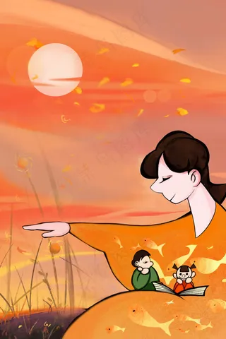 手绘感恩节感恩父母