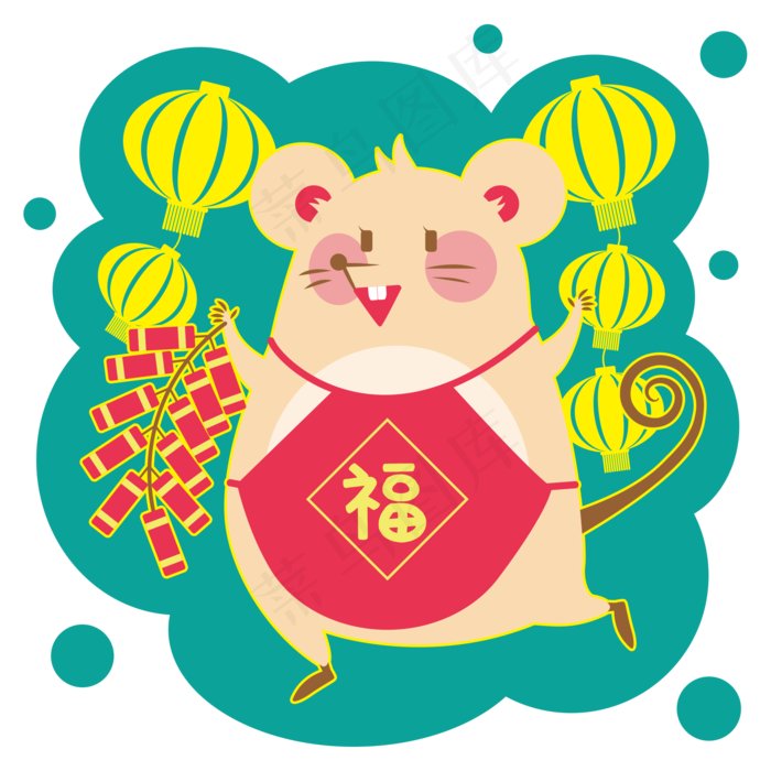 2020喜庆鼠年形象,免抠元素
