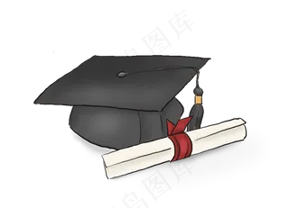 毕业季手绘博士帽