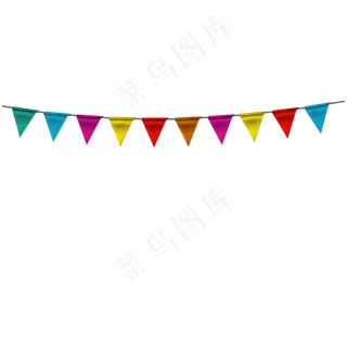 七彩节日三角小彩旗,免抠元素