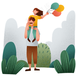 父亲节游玩父女