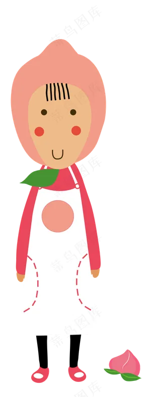 夏季水果水蜜桃卡通人物