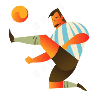 踢球的阿根廷球员矢量素材,免抠元素