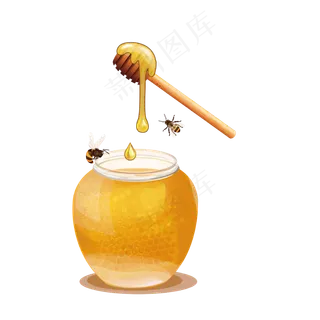 手绘蜂蜜矢量免抠图
