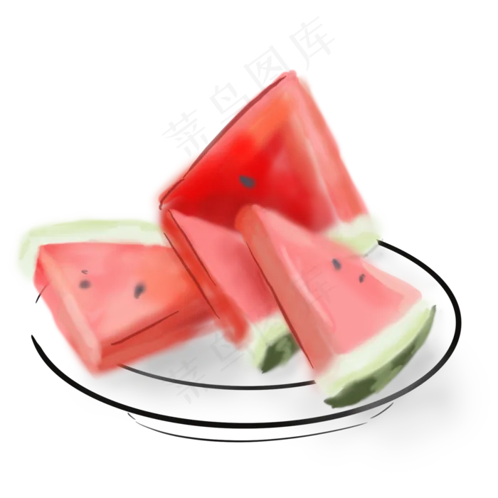 立夏手绘水果西瓜