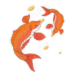 中国风锦鲤,免抠元素