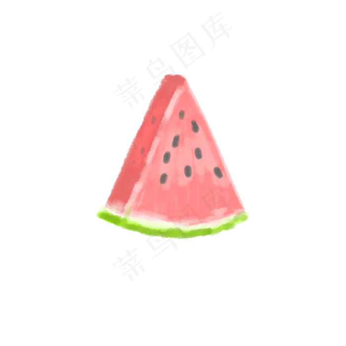 水彩风三角西瓜PNG(2000X2000(DPI:300))psd模版下载