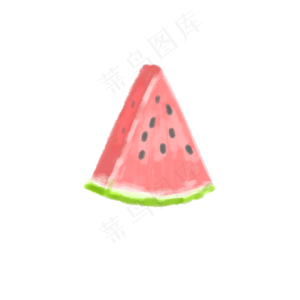 水彩风三角西瓜PNG